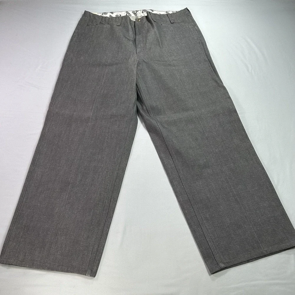 NEW Ben Davis Gorilla Cut Pants Mens 44x34 Gray Workwear Wide Leg Cotton USA